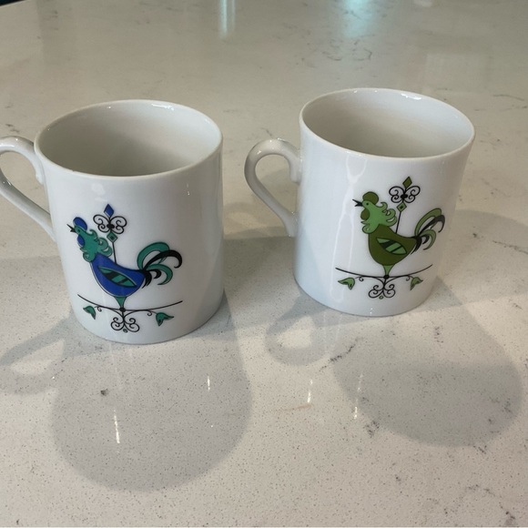 Vintage “60’s” MCM Rooster Weathervane Edwin Knowles 2- Mugs Great Condition. - Picture 6 of 6